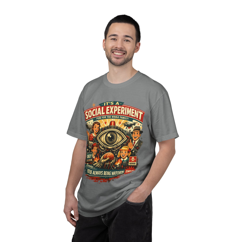 T-Shirt — "It's a Social Experiment" Retro Surveillance Graphic Tee