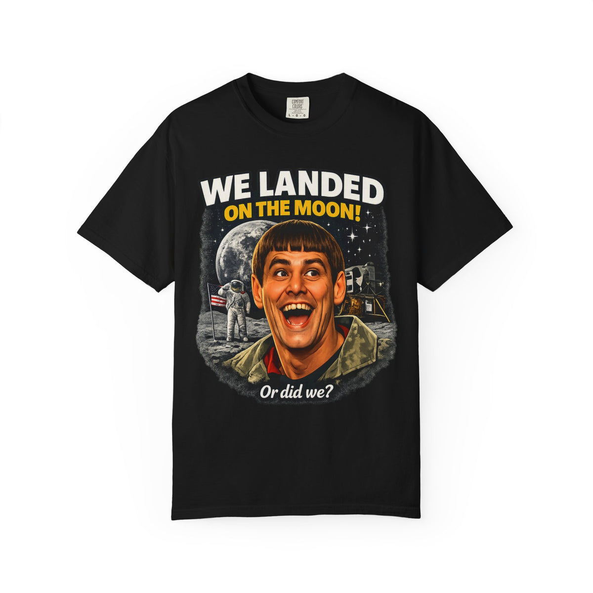 We Landed on the Moon! Or Did We?' Retro Comedy Space Graphic Tee