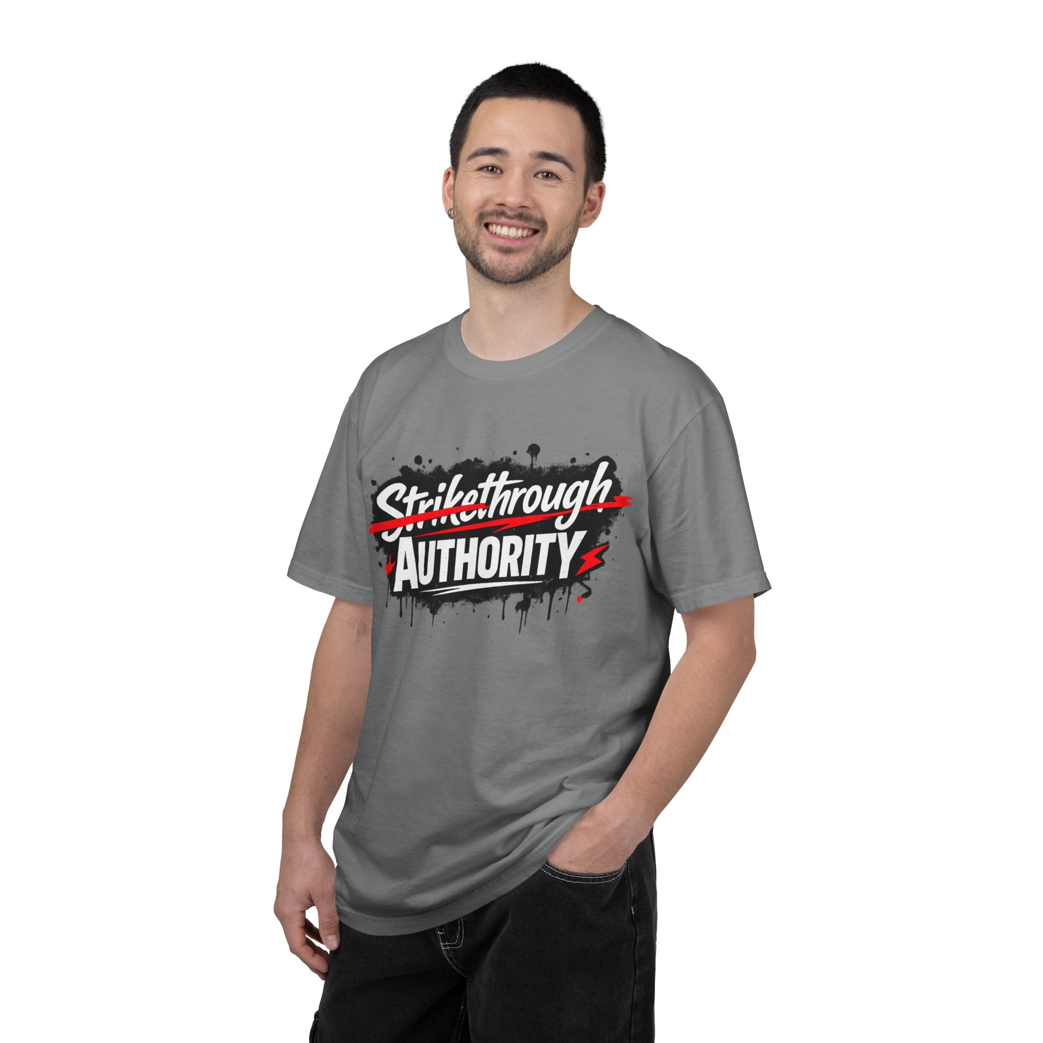 T-Shirt — “Strikethrough Authority” Graphic Tee | Bold Streetwear Protest Design