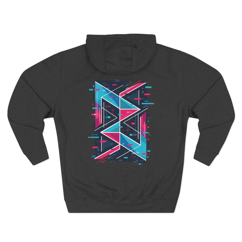 Hoodie — 'Glitching Out' Retro Cyber Geometric Graphic Hoodie