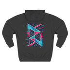 Hoodie — 'Glitching Out' Retro Cyber Geometric Graphic Hoodie