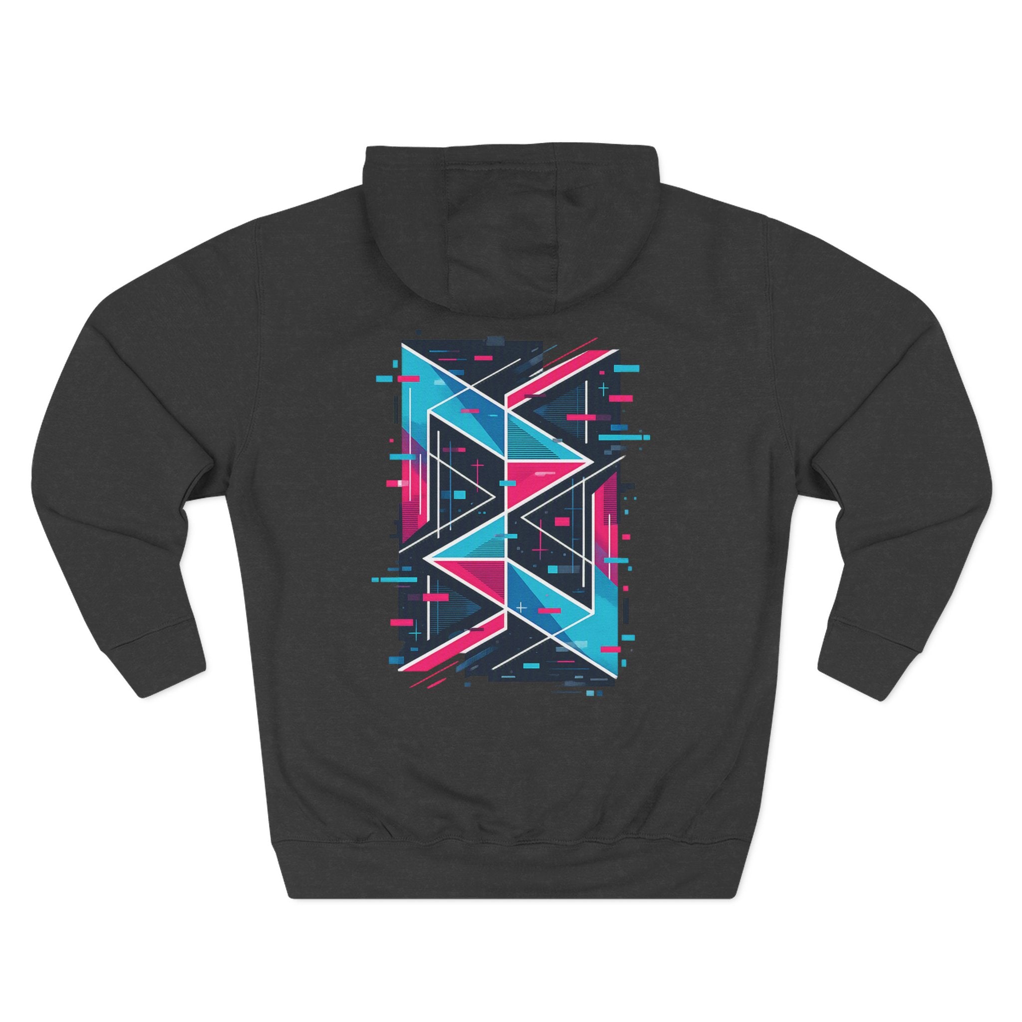 Hoodie — 'Glitching Out' Retro Cyber Geometric Graphic Hoodie