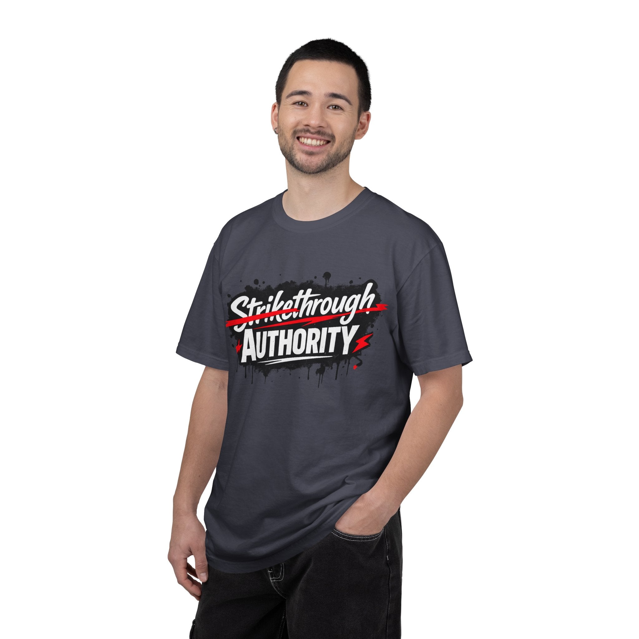 T-Shirt — “Strikethrough Authority” Graphic Tee | Bold Streetwear Protest Design