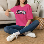 Glitchy Graphic T-Shirt — Retro Glitch Text Tee