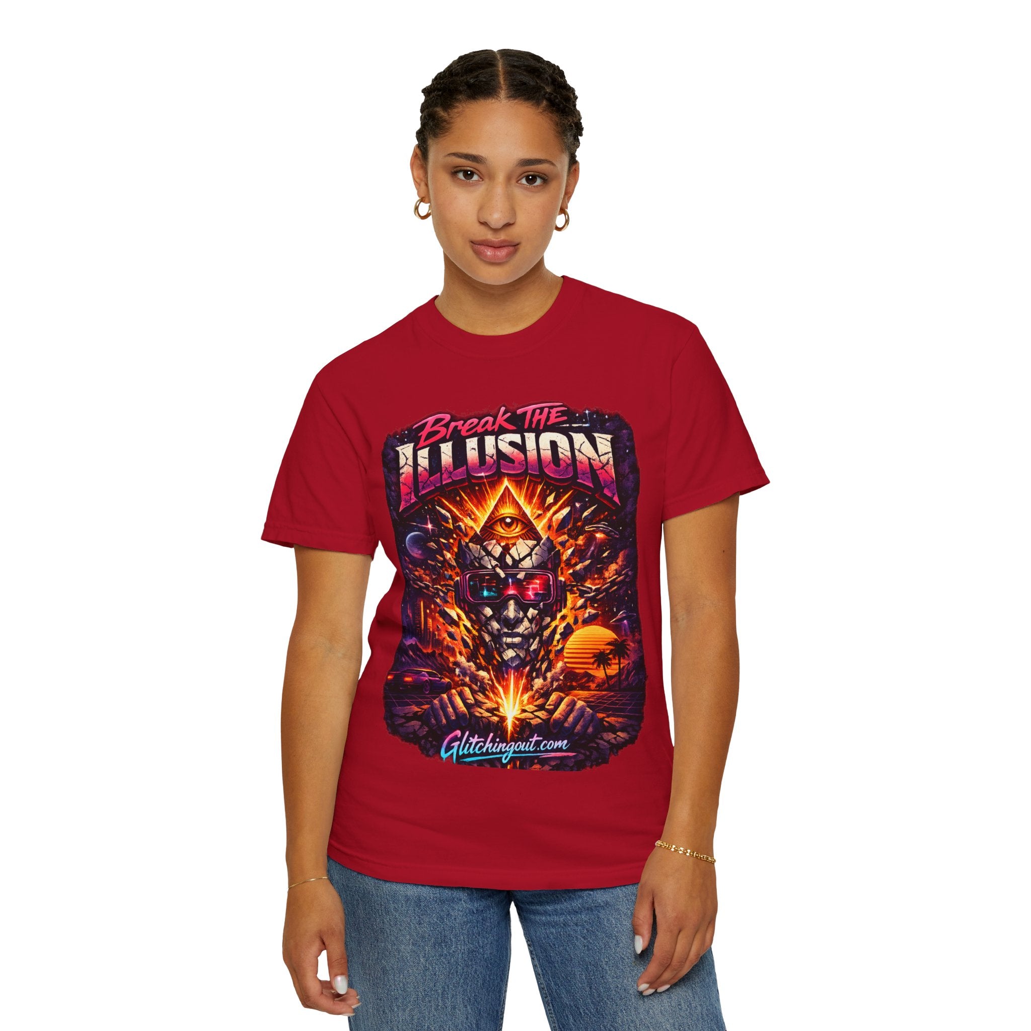 Break the Illusion Graphic T-Shirt — Psychedelic Occult Skull Tee