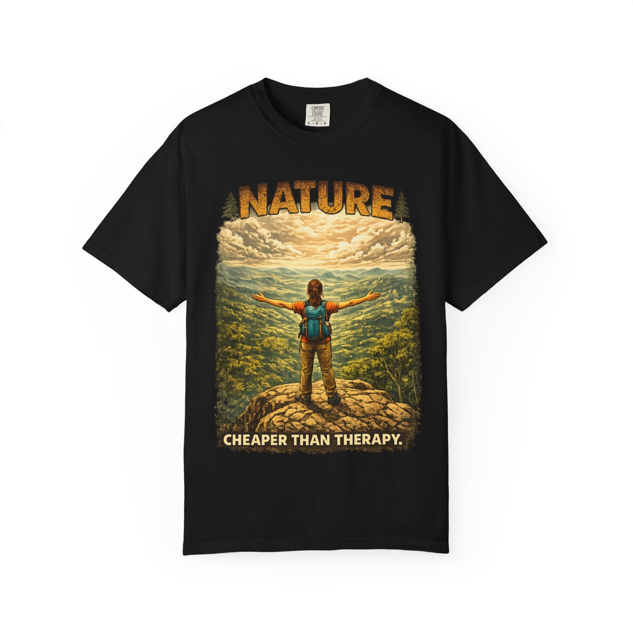 Nature Cheaper Than Therapy T-Shirt — Hiking Outdoors Graphic Tee