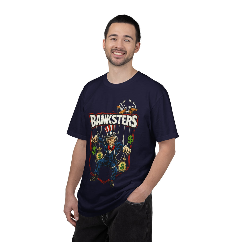 Banksters Graphic T-Shirt — Uncle Sam Money Puppet Protest Tee