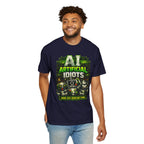 'AI Artificial Idiots: Error 404 — Brain Not Found' Satire Graphic T-Shirt