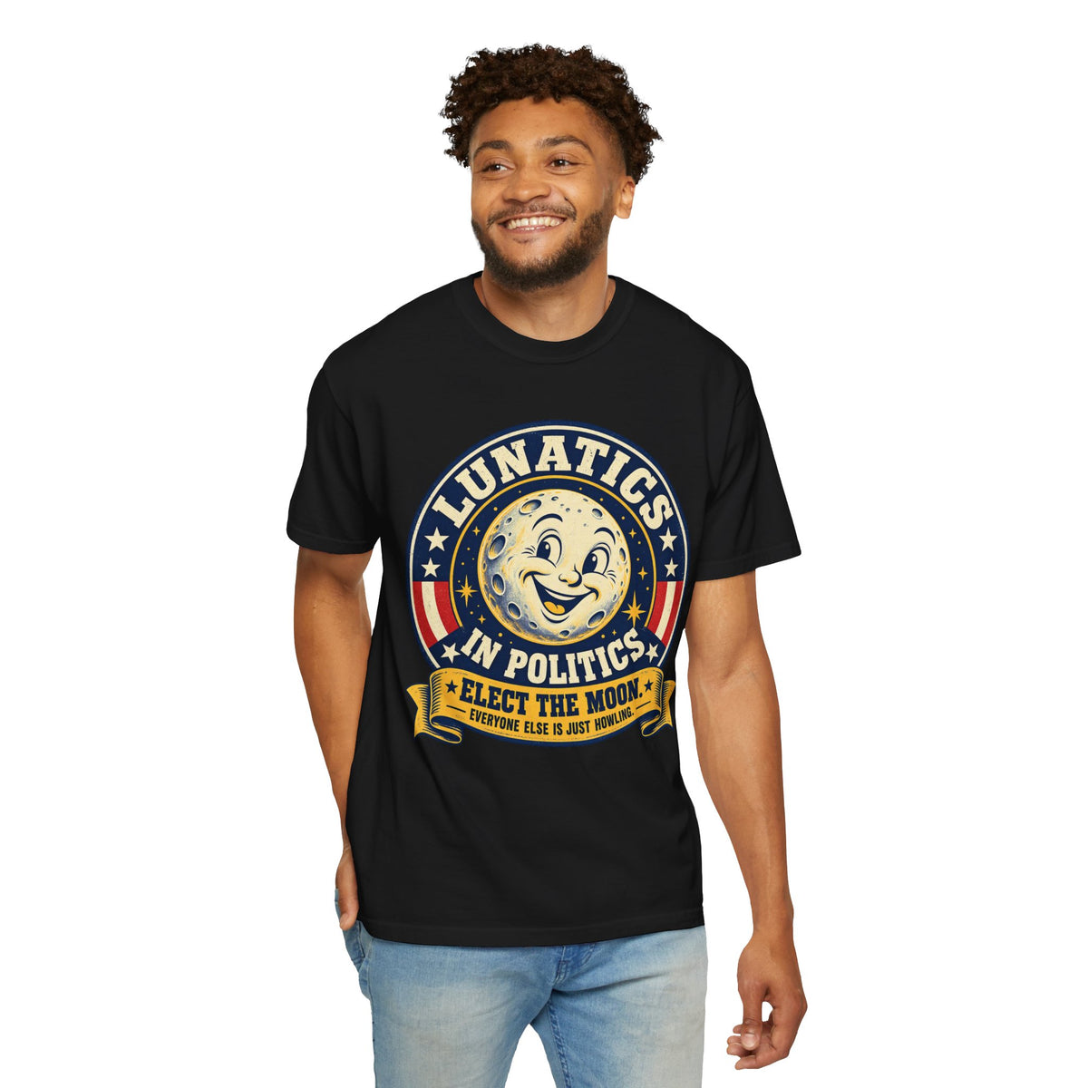 Lunatics in Politics Moon Election Graphic T-Shirt