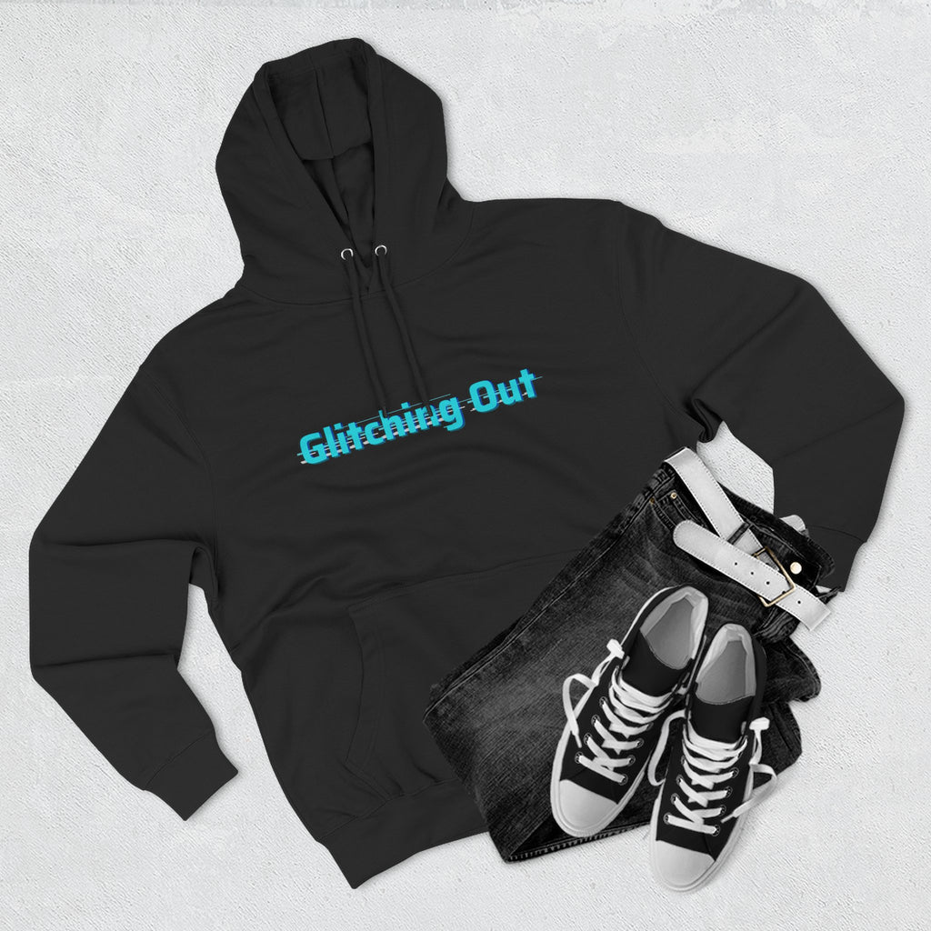 Retro Vaporwave Geometric Graphic ‘Glitching Out’ Fleece Hoodie