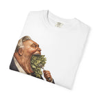 Money Greed Cartoon T-Shirt — Satirical Businessman Eating Cash Tee