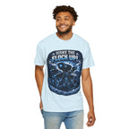 T-Shirt — "Wake the Flock Up" V2 Protest Graphic Tee (Bold Blue Dystopian Design)
