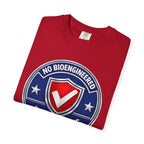 No Bioengineered Ingredients T-Shirt — Retro Shield Organic Food Badge Tee