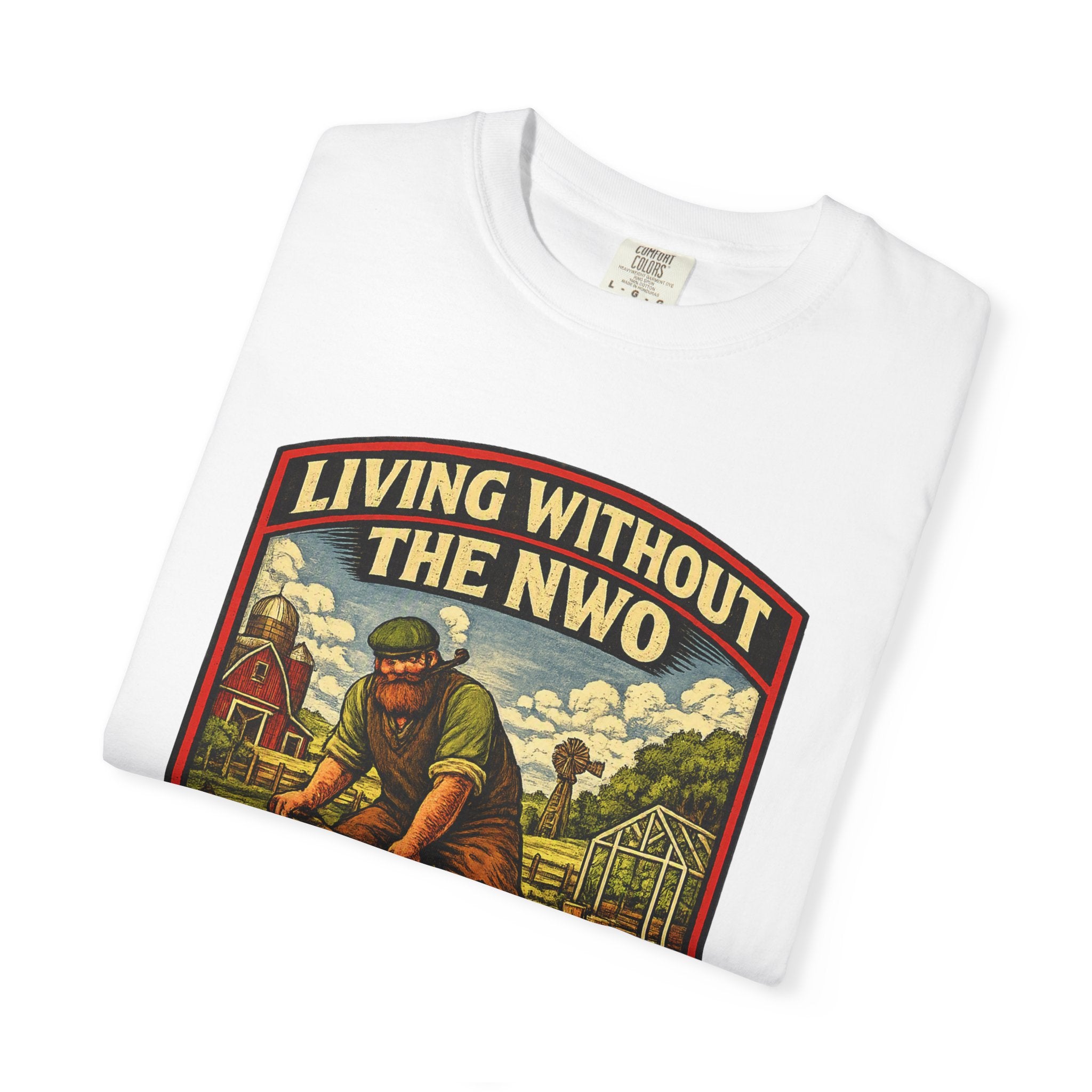 "Living Without the NWO" Gardening Vintage Graphic T-Shirt