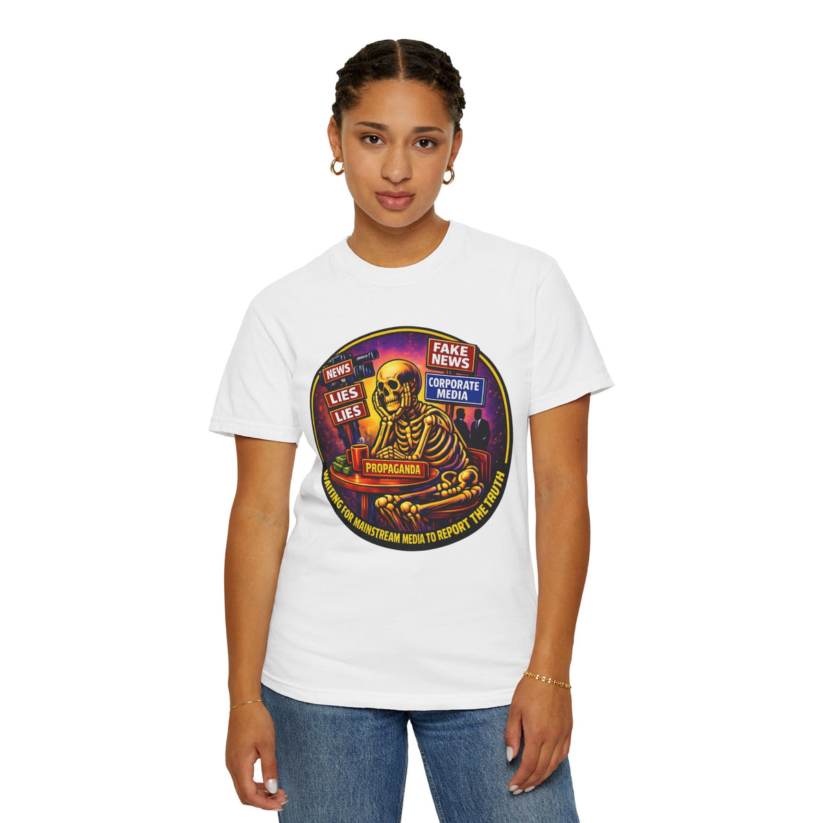 'Waiting for Mainstream Media to Report the Truth' — Graphic T-Shirt
