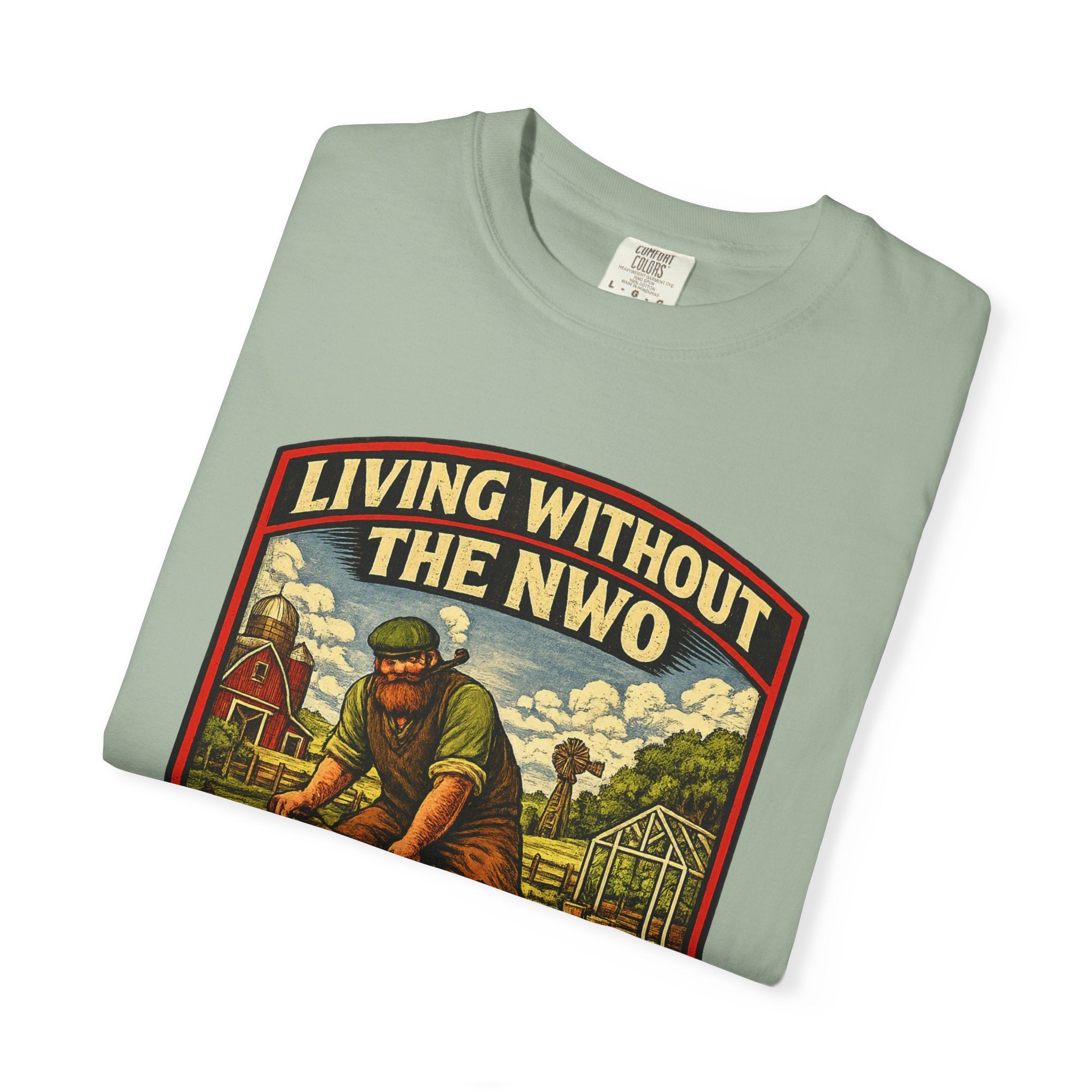 "Living Without the NWO" Gardening Vintage Graphic T-Shirt