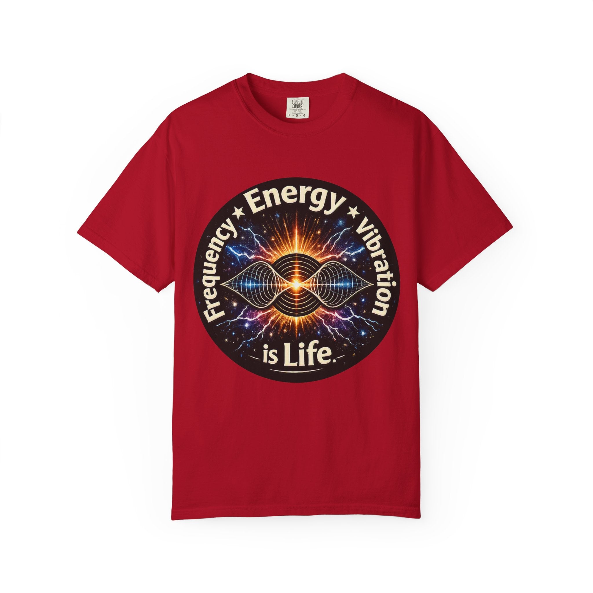 Energy & Vibration T-Shirt — "Frequency is Life" Spiritual Graphic Tee