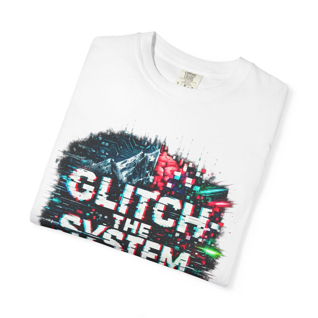 Glitch The System V3 Graphic Tee — Retro Cyberpunk Distressed Design