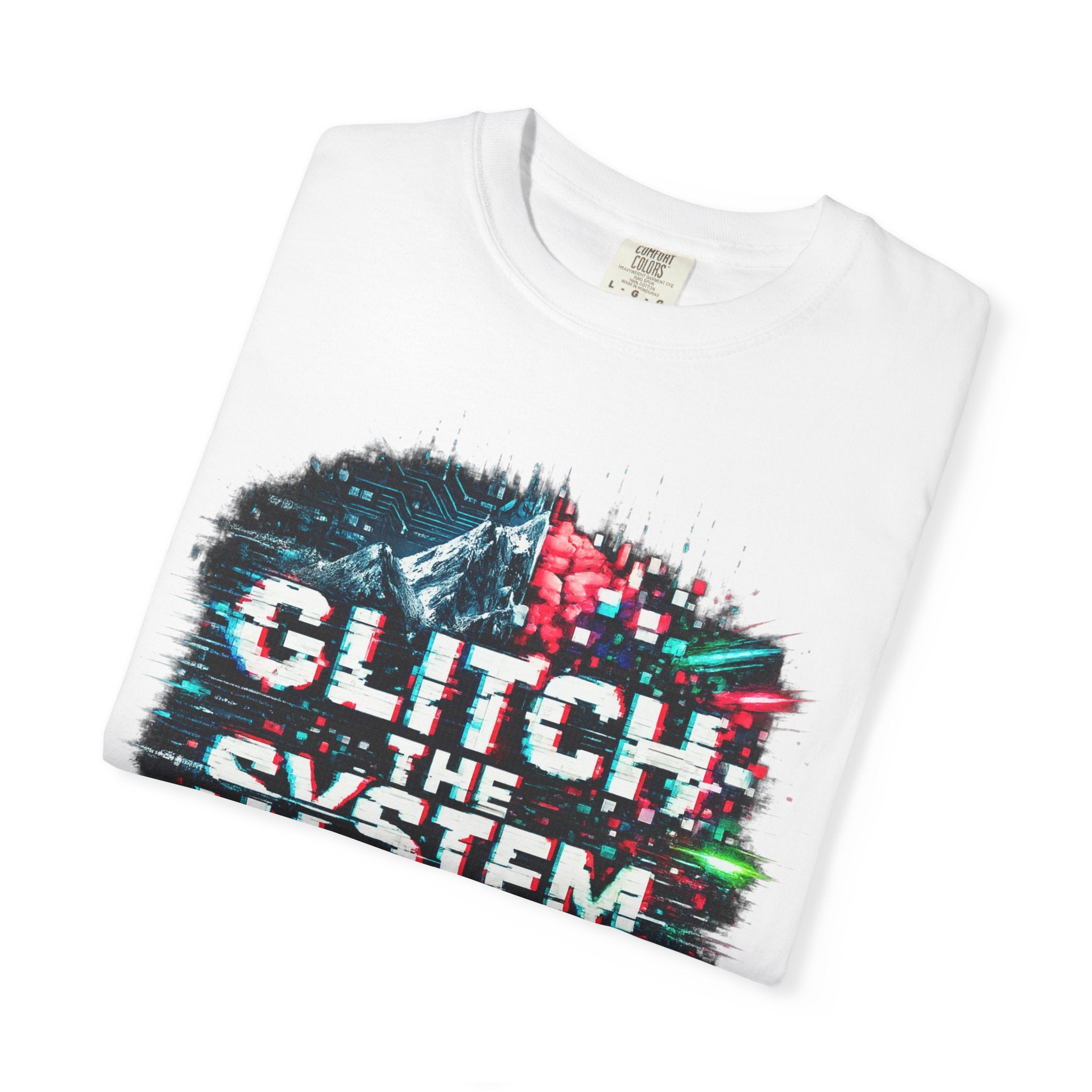 Glitch The System V3 Graphic Tee — Retro Cyberpunk Distressed Design