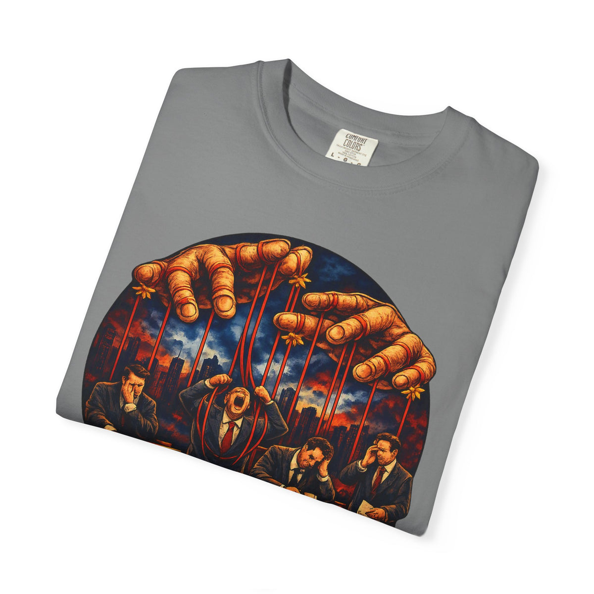 'Corporate Puppets' Satire Graphic T-Shirt