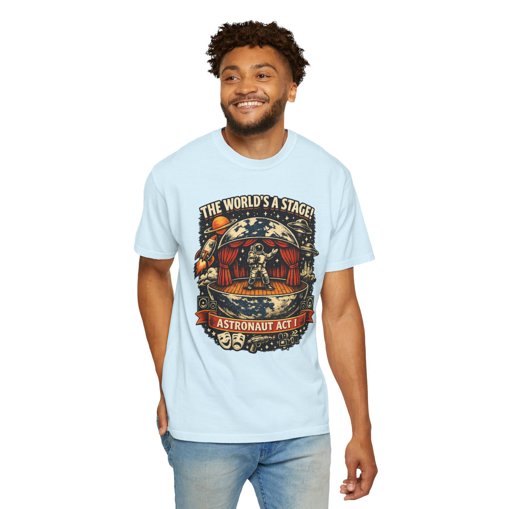 Astronaut Act I T-Shirt — “The World's a Stage” Vintage Space Graphic Tee