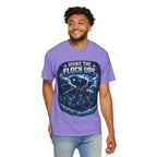 T-Shirt — "Wake the Flock Up" V2 Protest Graphic Tee (Bold Blue Dystopian Design)
