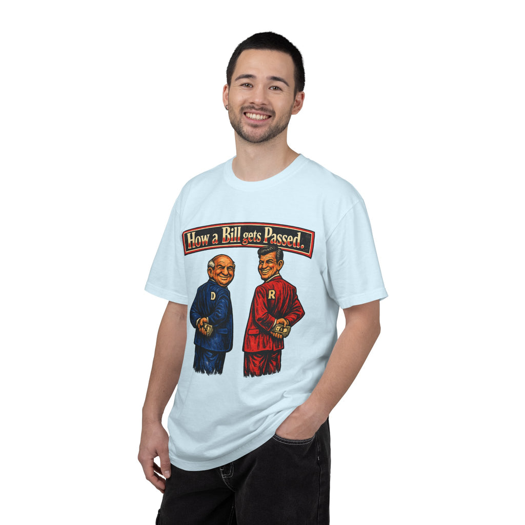 How a Bill Gets Passed Political T-Shirt — Vintage Party Satire Tee