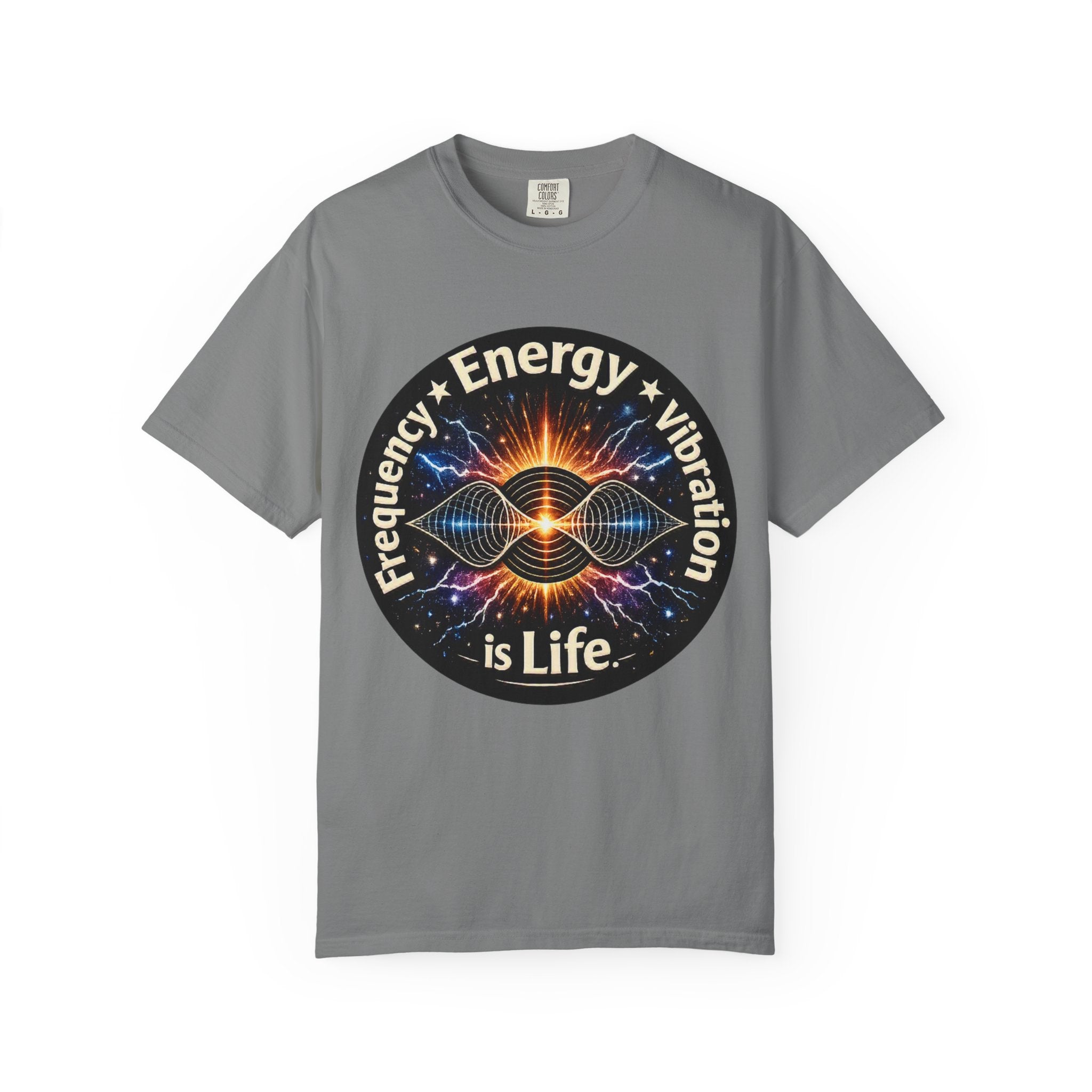 Energy & Vibration T-Shirt — "Frequency is Life" Spiritual Graphic Tee