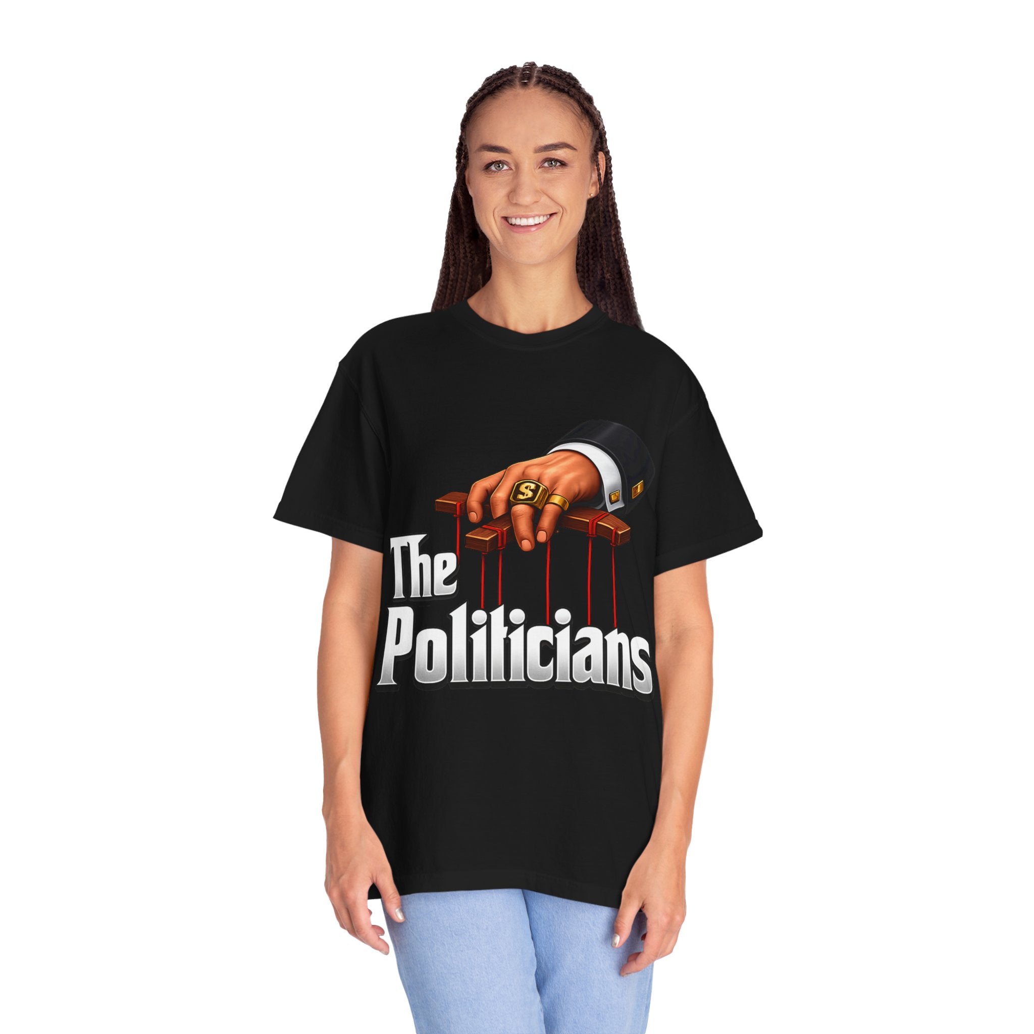 The Politicians T-Shirt — Puppet Master Hand & Money Political Satire Tee