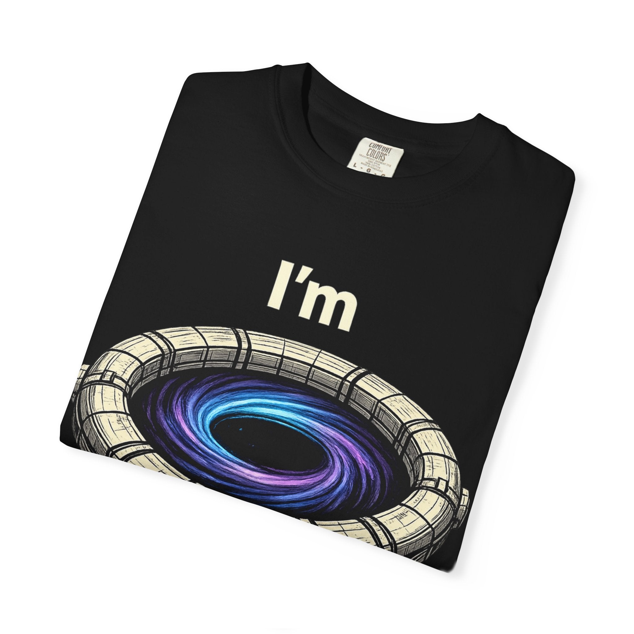 T-Shirt — "I'm conCERNed." Black Hole CERN Physics Science Tee