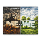 Problem vs Solution 'Me vs We' Canvas Wall Art - Environmental Awareness Print