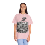 Graphic Tee — "Waiting for the Government to End Corruption" Political Skeletal Design