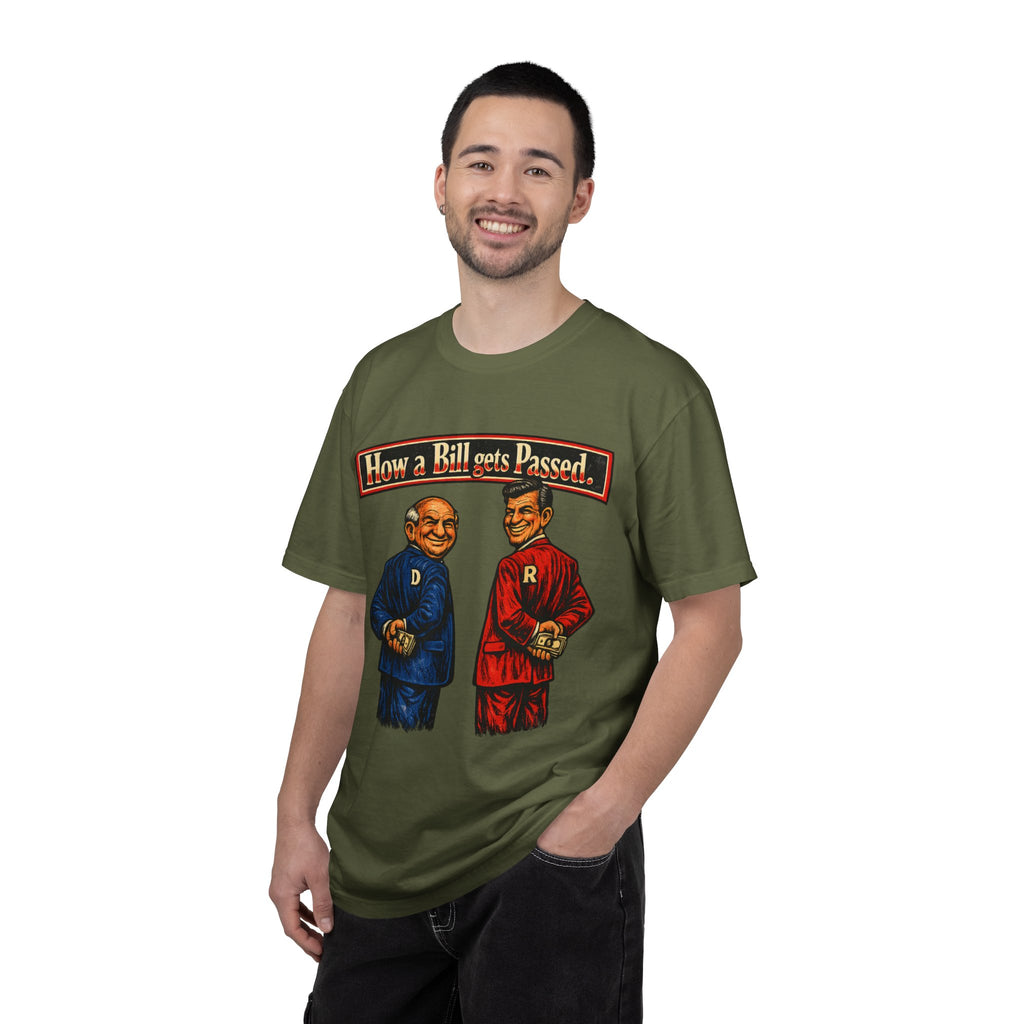 How a Bill Gets Passed Political T-Shirt — Vintage Party Satire Tee