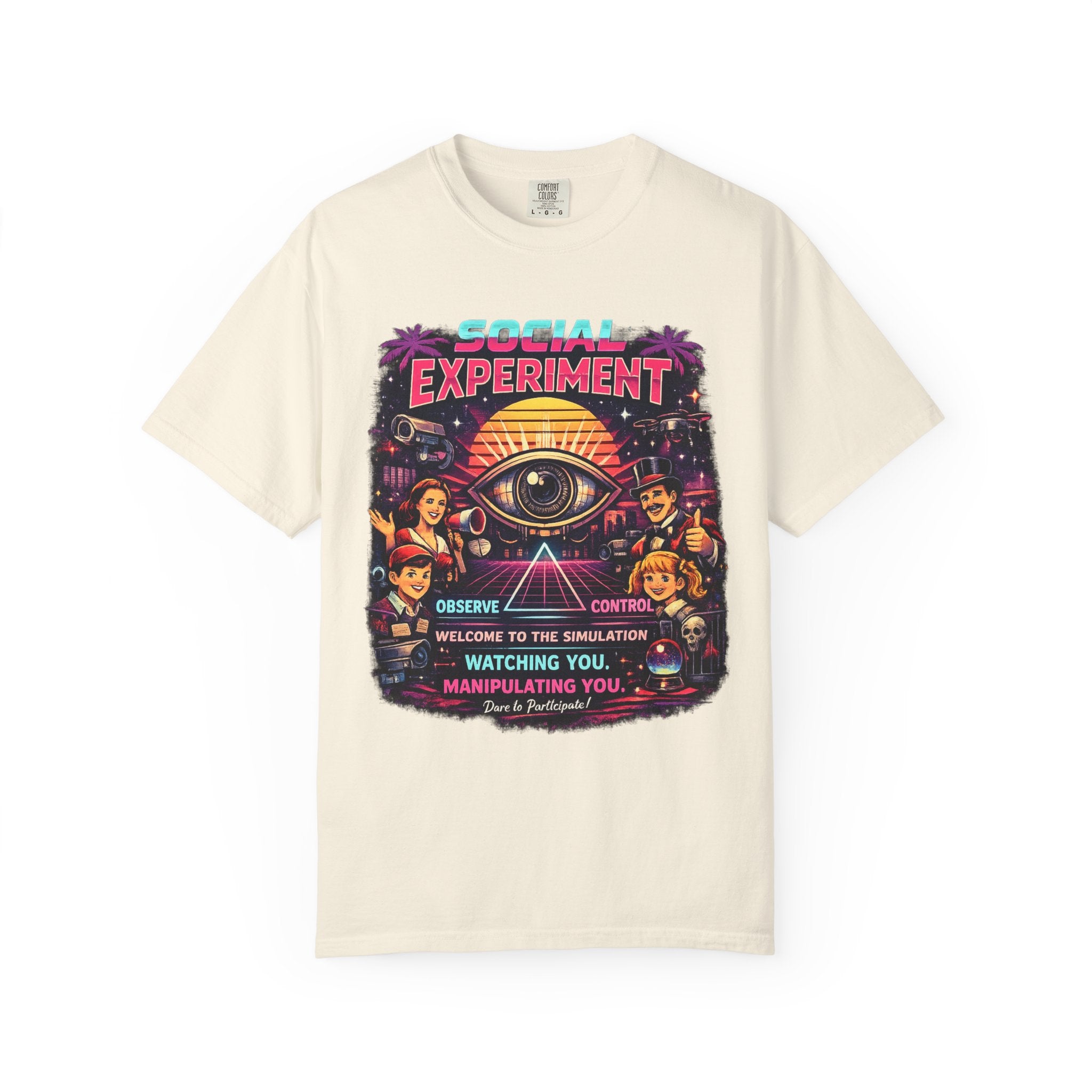 Social Experiment V2 T-Shirt — Retro All-Seeing Eye Graphic Tee