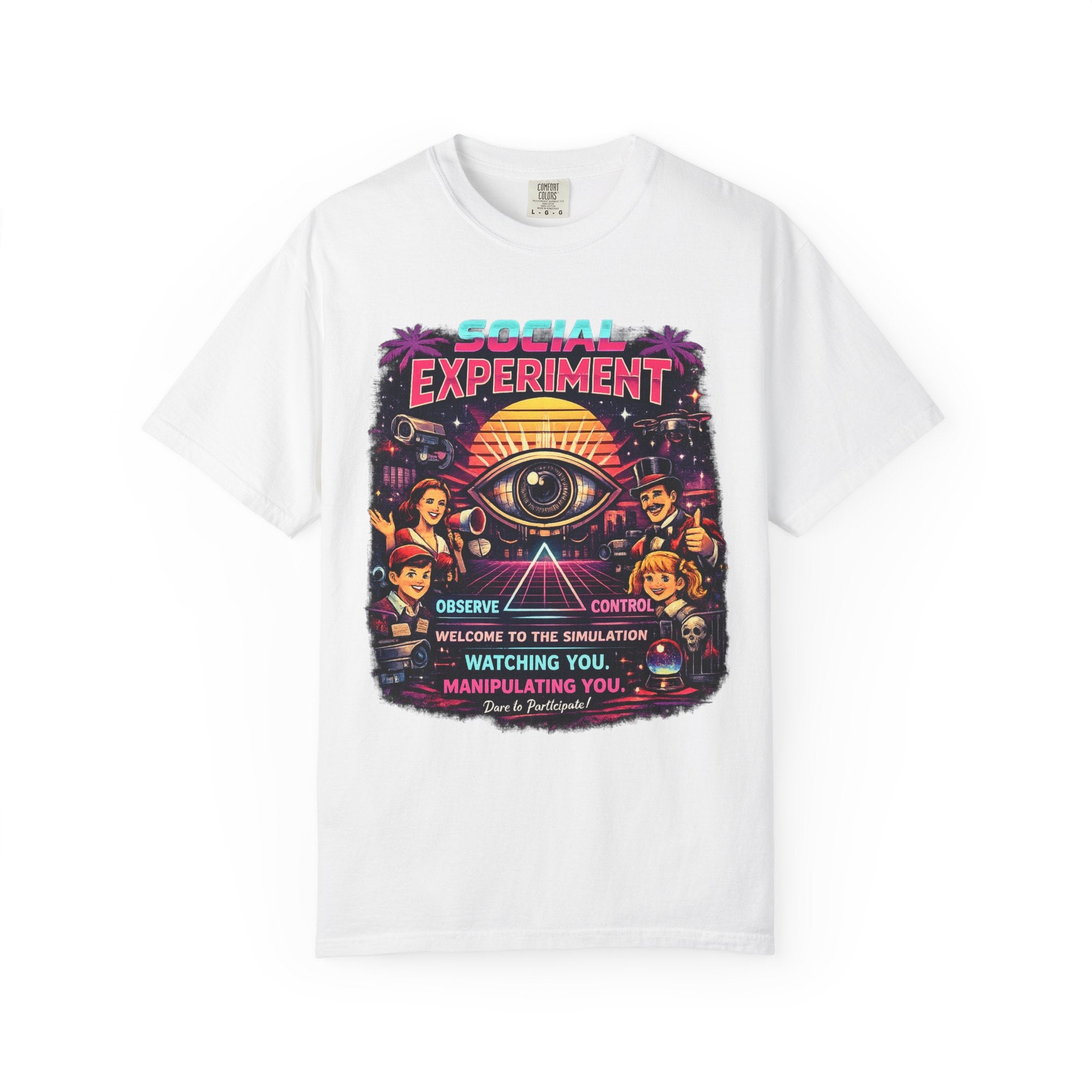Social Experiment V2 T-Shirt — Retro All-Seeing Eye Graphic Tee