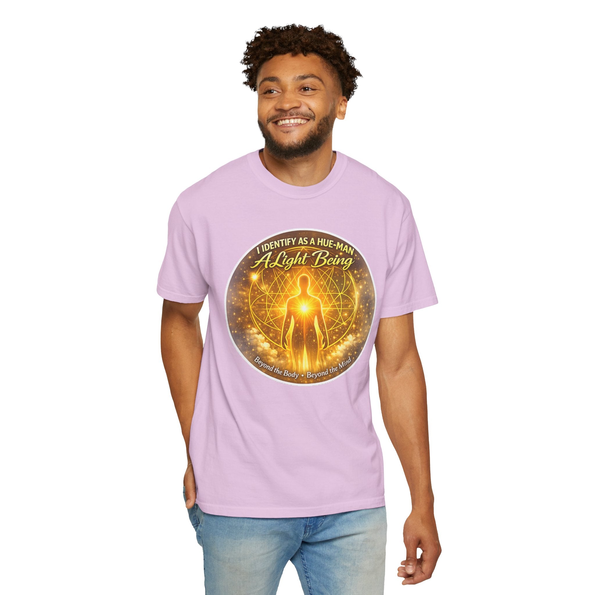 Light Being Graphic T-Shirt — "I Identify As A Human, A Light Being" Spiritual Tee