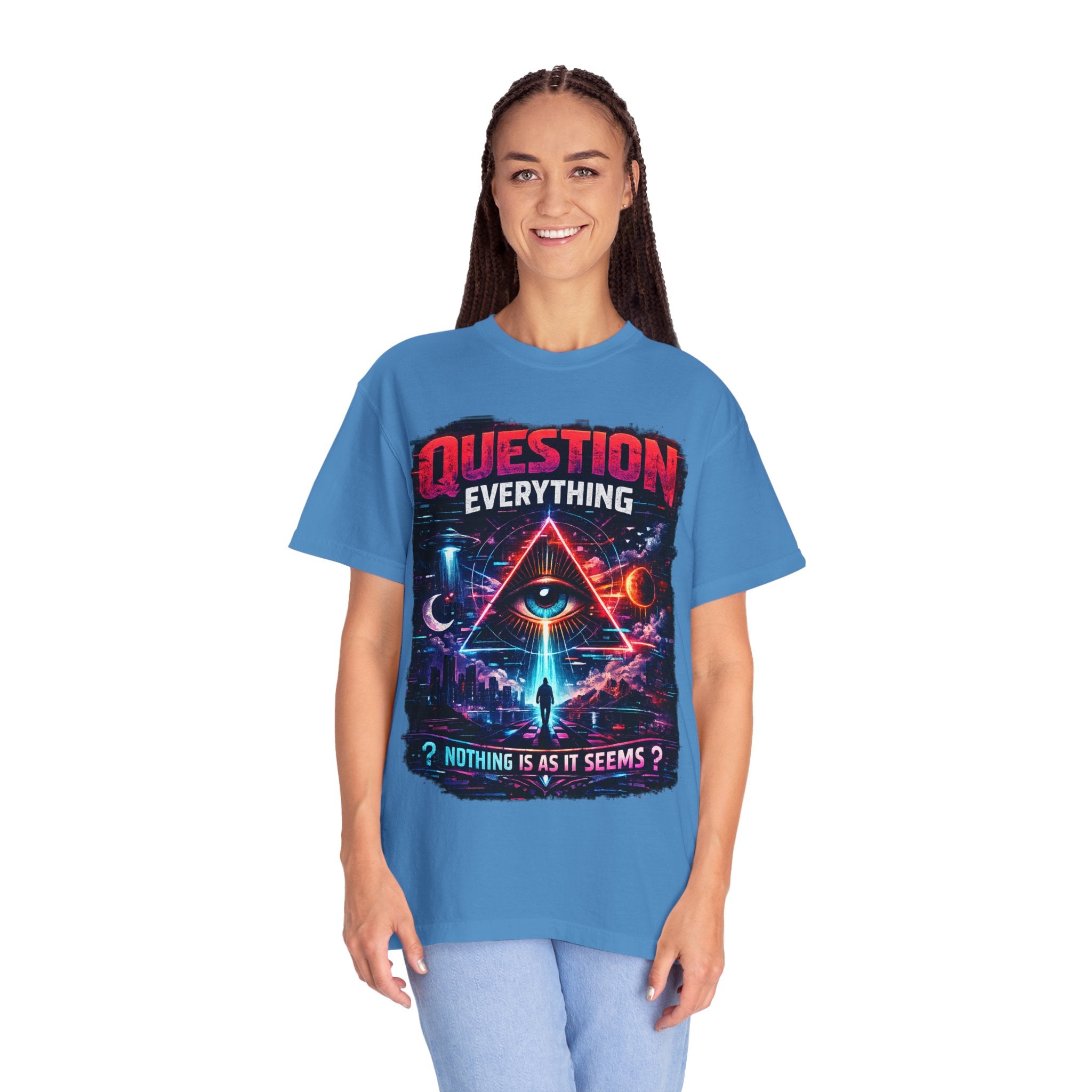 Question Everything T-Shirt — Mystical All-Seeing Eye Graphic Tee