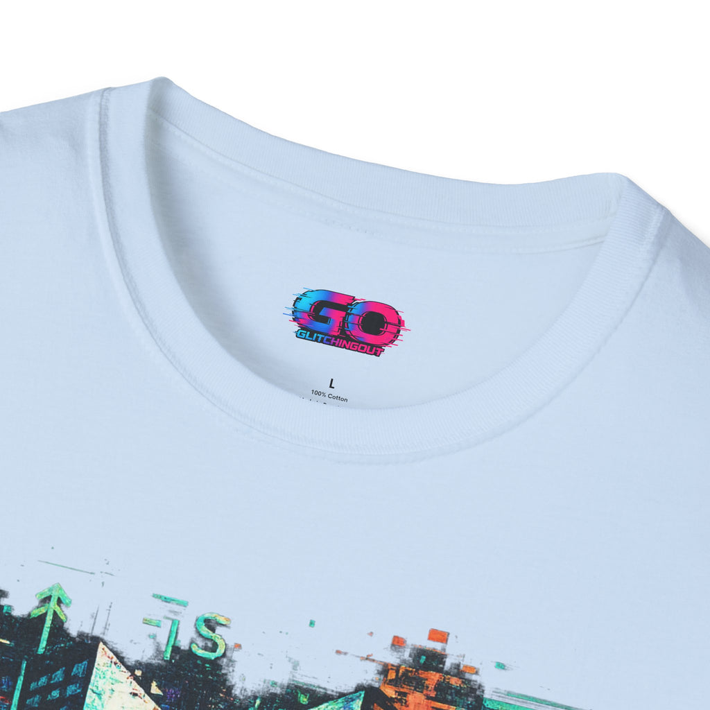 Cyberpunk Cityscape T‑Shirt — Neon Tokyo Skyline Graphic Tee