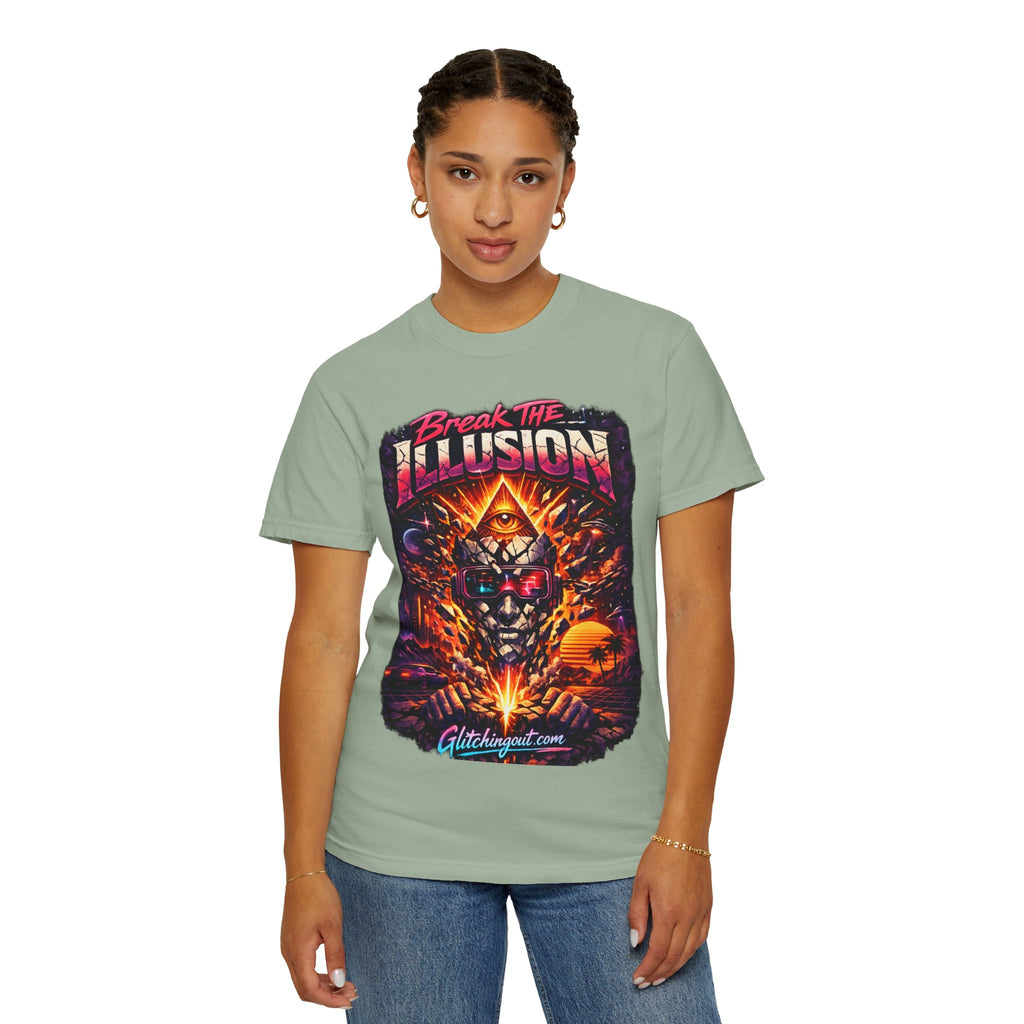 Break the Illusion Graphic T-Shirt — Psychedelic Occult Skull Tee