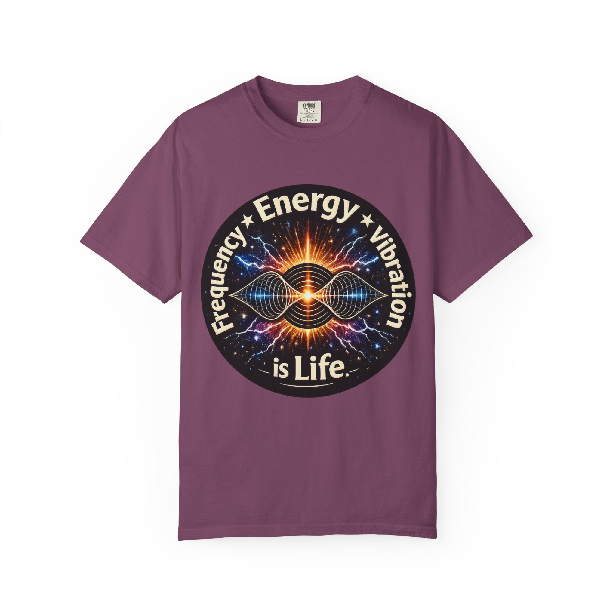 Energy & Vibration T-Shirt — "Frequency is Life" Spiritual Graphic Tee