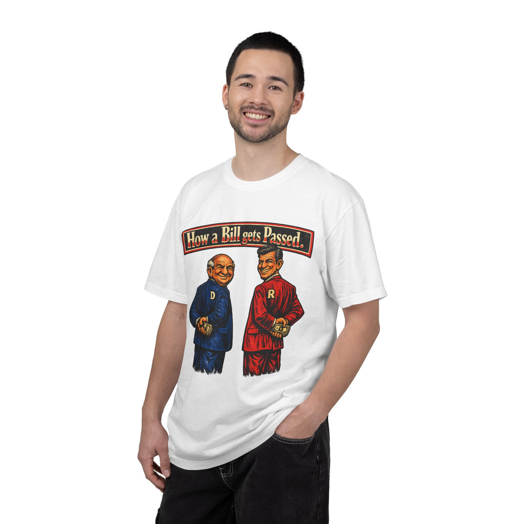 How a Bill Gets Passed Political T-Shirt — Vintage Party Satire Tee
