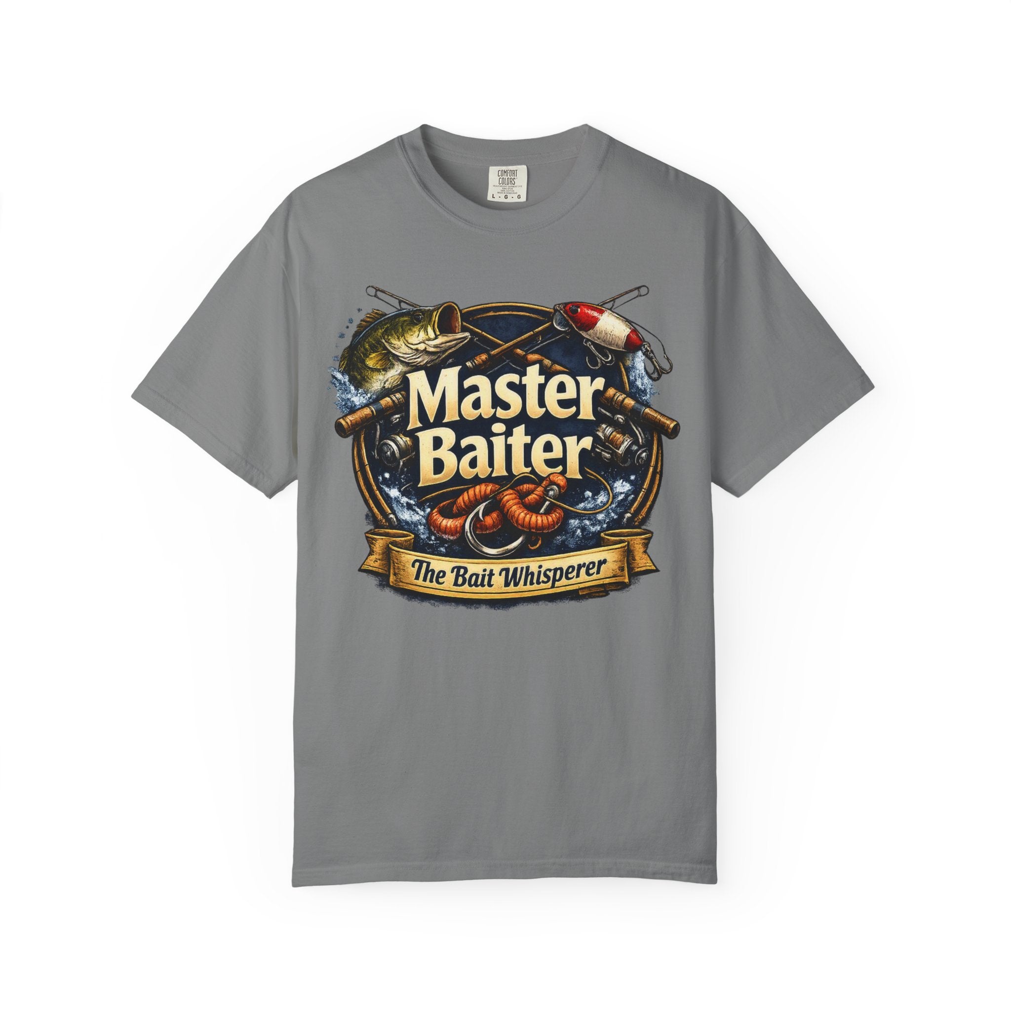 Master Baiter Fishing Satire T-Shirt — “The Bait Whisperer” Graphic Tee