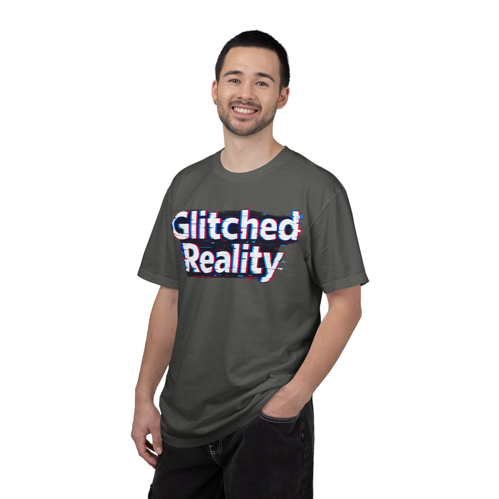 Glitched Reality T‑Shirt — Retro Glitch Graphic Tee with "Glitched Reality" Text