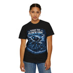 T-Shirt — "Wake the Flock Up" V2 Protest Graphic Tee (Bold Blue Dystopian Design)