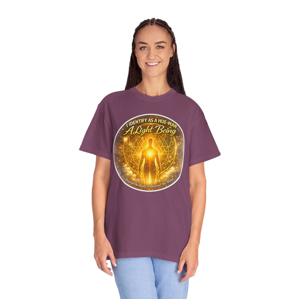 Light Being Graphic T-Shirt — "I Identify As A Human, A Light Being" Spiritual Tee