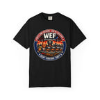 T-Shirt — WEF Dystopian Retro Logo “Rent • Subscribe • Obey”