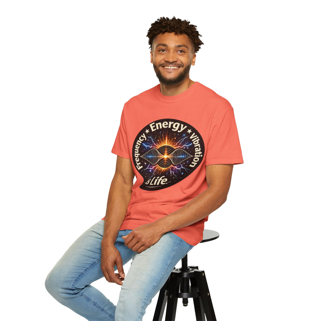 Energy & Vibration T-Shirt — "Frequency is Life" Spiritual Graphic Tee