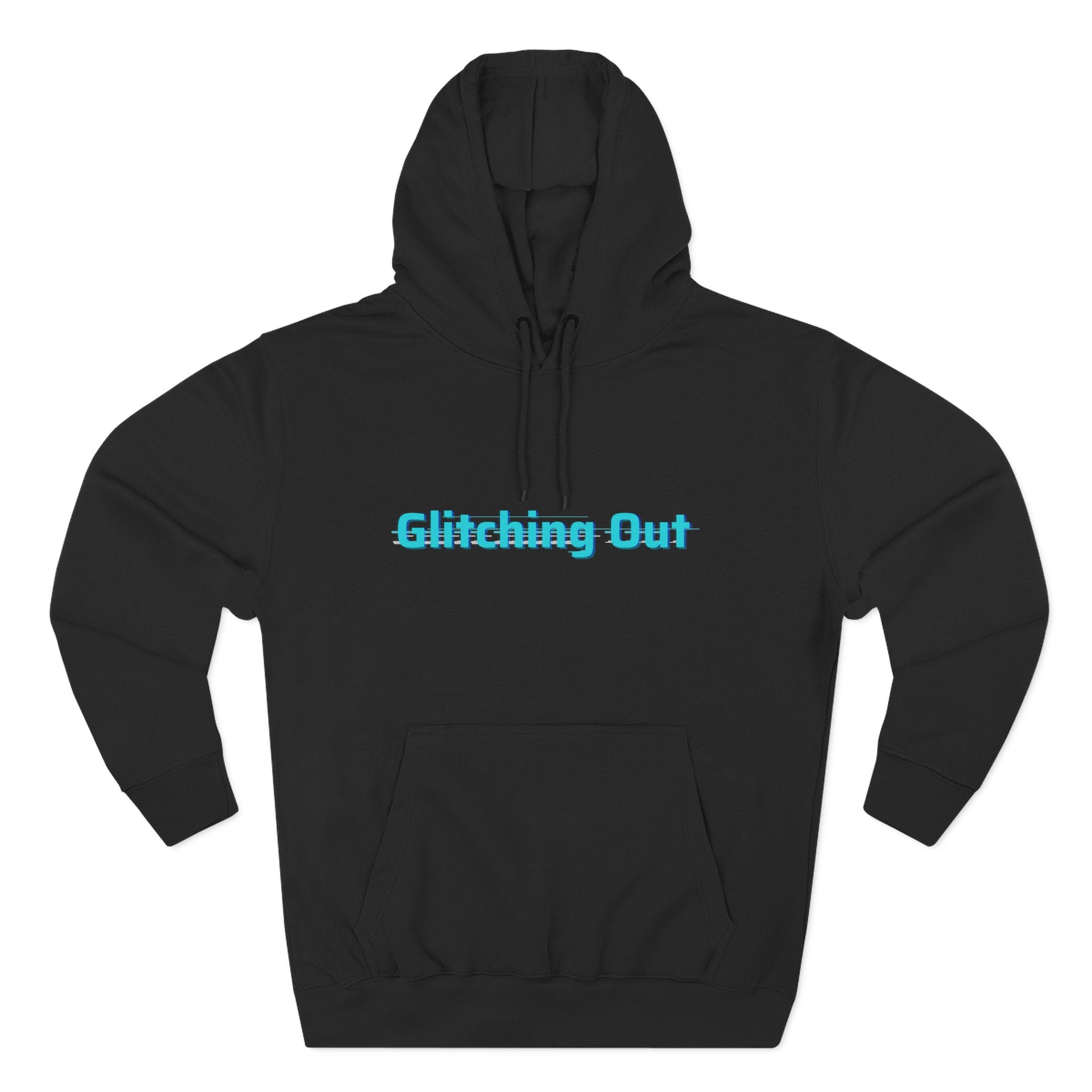 Retro Vaporwave Geometric Graphic ‘Glitching Out’ Fleece Hoodie