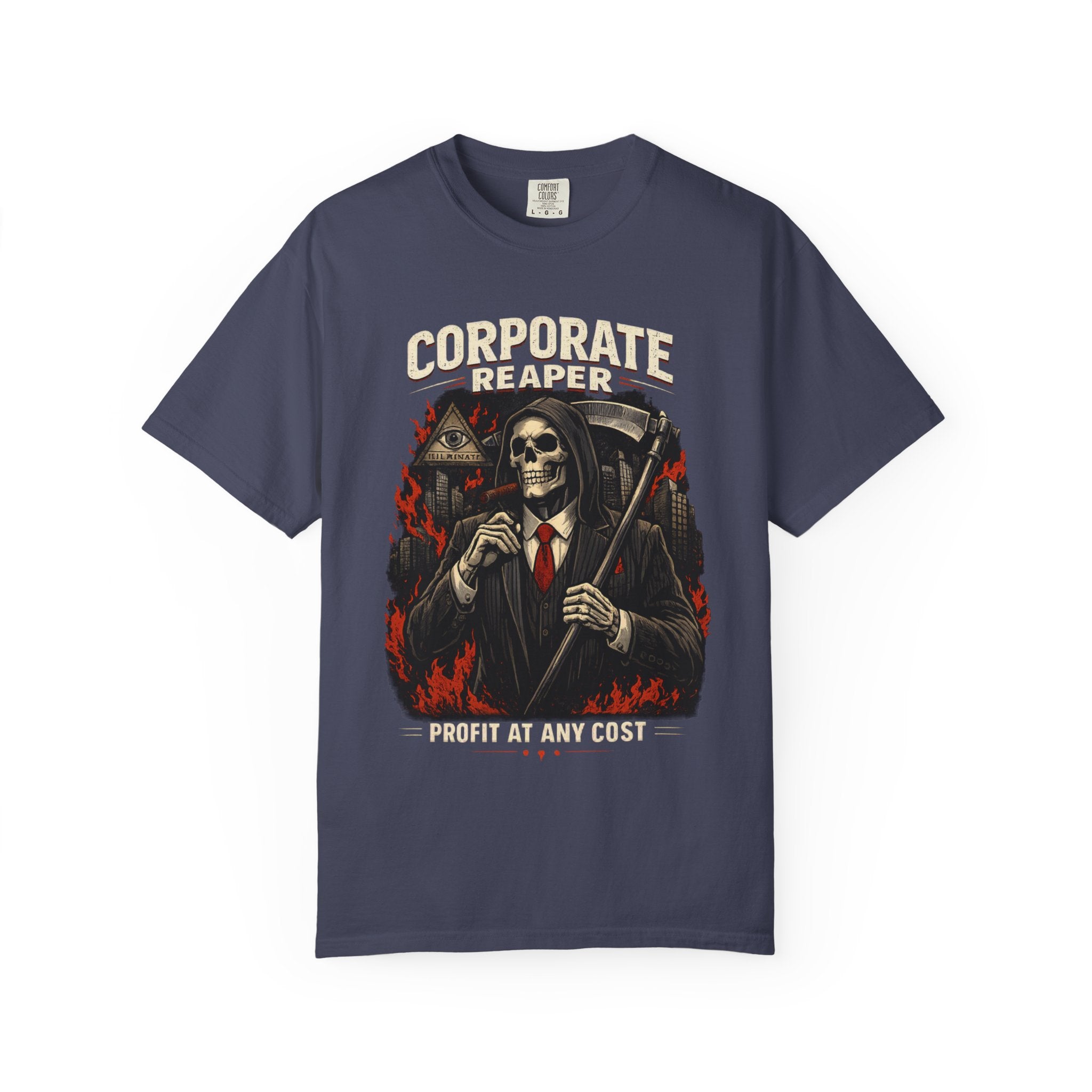 "Corporate Reaper" Skeleton Suit Graphic Tee
