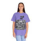 Graphic Tee — "Waiting for the Government to End Corruption" Political Skeletal Design
